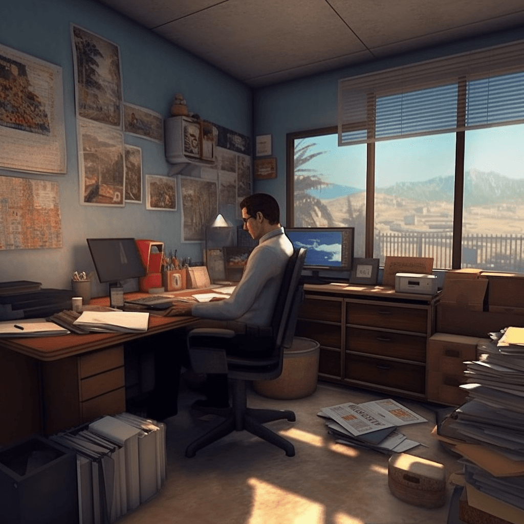 Job simulation scene